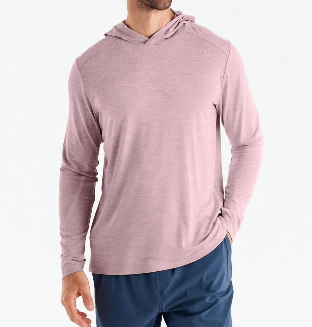 NEW FREE FLY bamboo shade hoody in heather adobe red